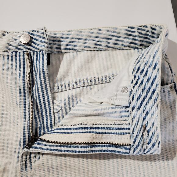 BDG NWT Urban Outfitters Striped High Rise Mom Shorts Womens Size 31 Rolled Cuff - Picture 7 of 9
